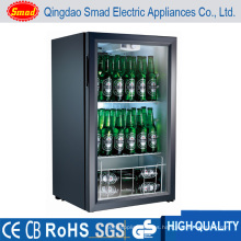 Puerta de cristal Tabla superior / barra de contador Refrigerador de la barra Refrigerador portable de la exhibición del refrigerador